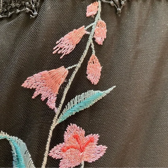 BHLDN Anthropologie Isabel Garcia Vizelle Midi Dress Floral Tulle Lace XS S